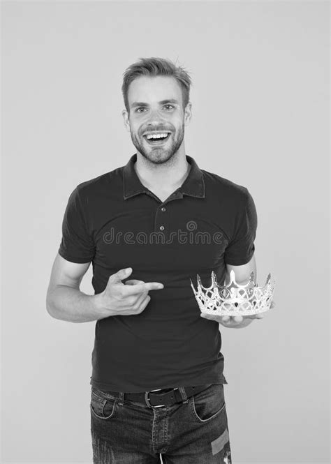 Reward For Your Success Smiling Man With Crown Selfish Man Dream