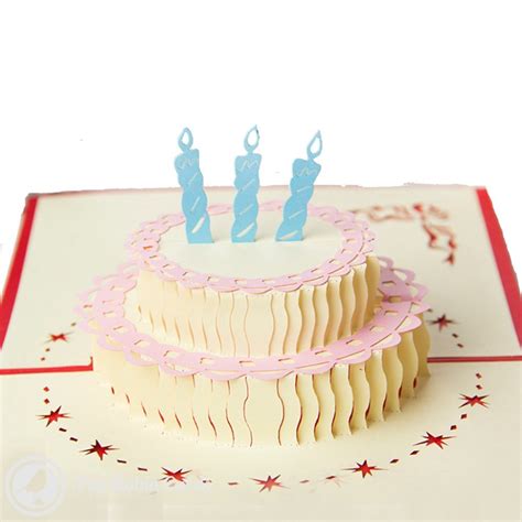 Birthday Cake With Candles And Butterfly Handmade 3d Pop Up