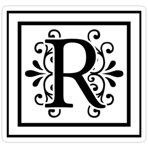 Letter R Monogram Stickers By Imaginarystory Redbubble