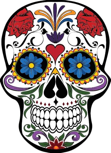 Skulls With Flowers Clipart