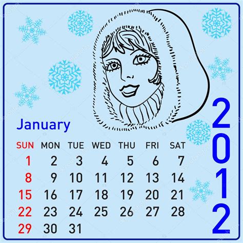 2012 Year Calendar Beautiful Girl — Stock Photo © Aarrows 7296862