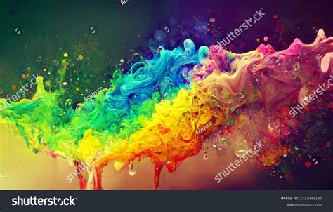 Rainbow Color Paint Splash Background Wallpaper Stock Illustration