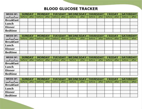 10 Printable Blood Glucose Chart Template For Non Diabetes And