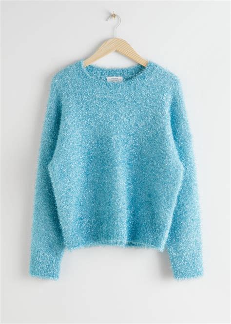 And Other Stories Oversized Glitter Lurex Sweater Shopstyle Knitwear