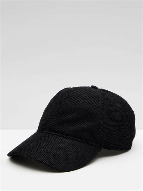 Hush Polly Cord Baseball Cap Washed Black