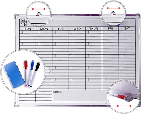 Jumbo Dry Erase Wall Calendar Whiteboard Large Daily And Weekly
