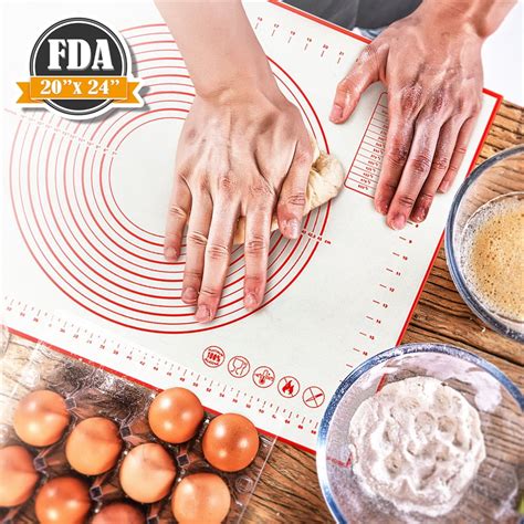 pastry mat for rolling dough 20x24 extra large fda approved silicone pastry kneading mat board
