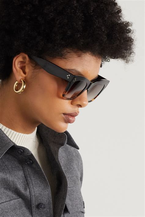 Black Oversized Cat Eye Tortoiseshell Acetate Sunglasses Celine Net A Porter Oversized