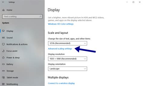 Windows 10 Display Settings