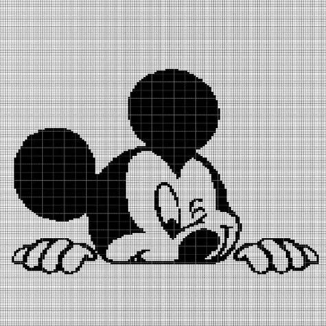 Mickey Mouse Head 2 Crochet Afghan Pattern Graph Cross Stitch