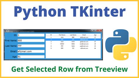 Python Tkinter Treeview Get Selected Row C Javaphp Programming