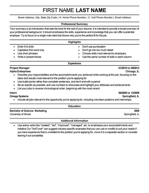 It is the best cv format to search for a job! Free Professional Resume Templates | LiveCareer