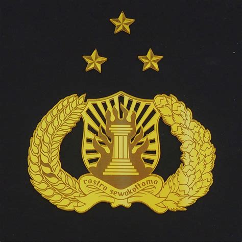 Rs Akrilik Cermin Emas Logo Emblem Lambang Kepolisian Polri
