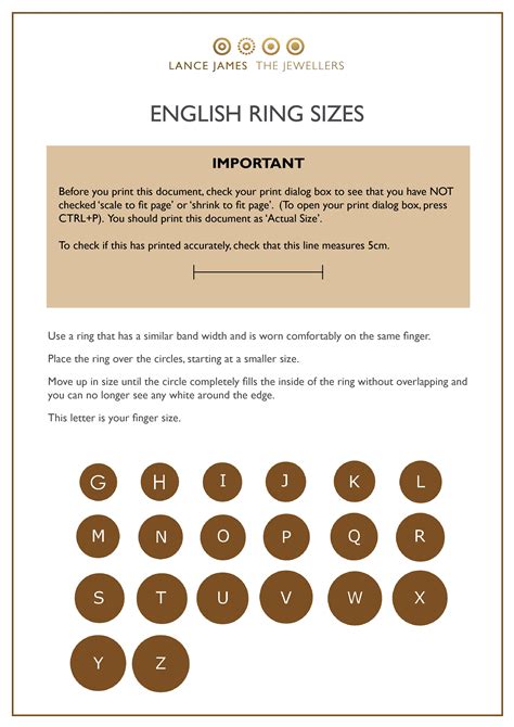 Size Guide Free Printable Ring Sizer Uk Free Printable A To Z