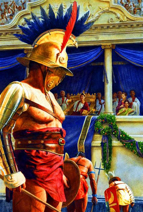 Gladiators Before The Emperor In The Colosseum By Steve Noon Ancient