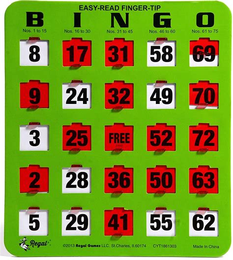 Buy Regal Bingo Shutter Slide Bingo Cards Only 8” X 9” 5 Ply