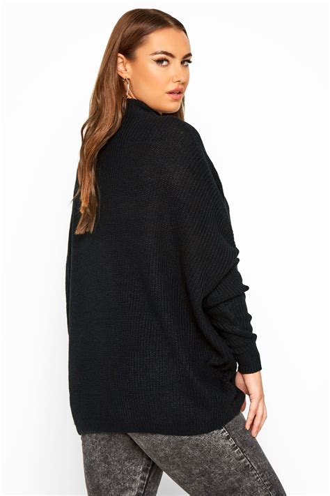 Black Oversized Knitted Jumper Yours Clothing