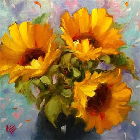 Daily Paintworks Sunflower Joy Original Fine Art For Sale