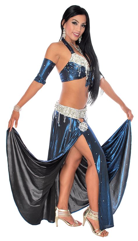 Midnight Treasures Egyptian Style Belly Dance Costume Deep Blue