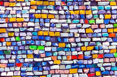 Horizontal Colorful Mosaic Texture On Wall — Stock Photo © Lmeleca 3685035
