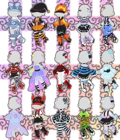 Mixed Outfit Adopts Closed By Horror Star On Deviantart Manga Clothes