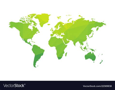 Green World Map Royalty Free Vector Image Vectorstock