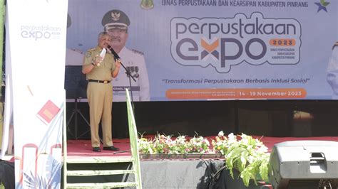 Bupati Pinrang Irwan Hamid Membuka Expo Perpustakaan Berita Kota