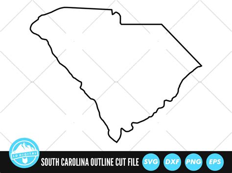 South Carolina Outline Svg Files South Carolina Cut Files Etsy