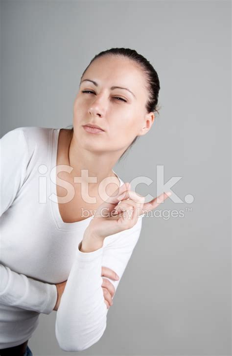 Portrait Of Young Beautiful Woman With Stern Look Stock Photo Royalty