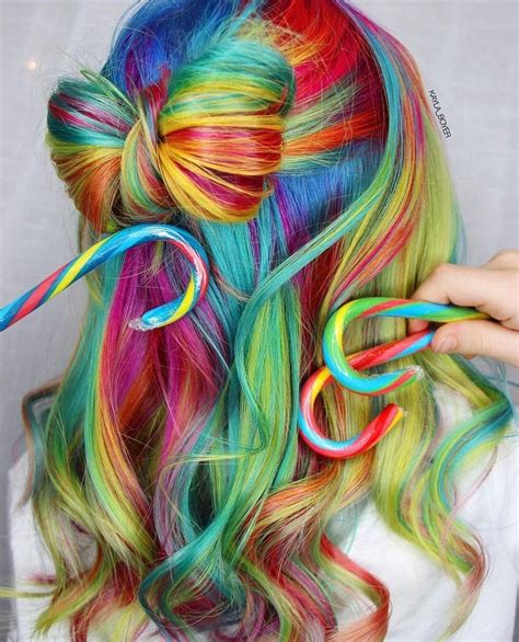 Colourful Hair Rainbow Hair Color Rainbow Hair Hair Inspiration Color