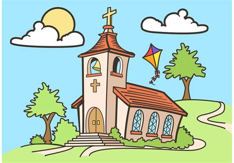 Country Church Vector Drawing Free Download Free Vectors Clipart