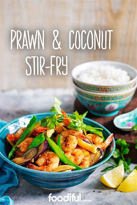 It also features chicken as a lean protein choice, poulson says. Prawn and coconut stir-fry | Recipe | Prawn recipes, Stir ...