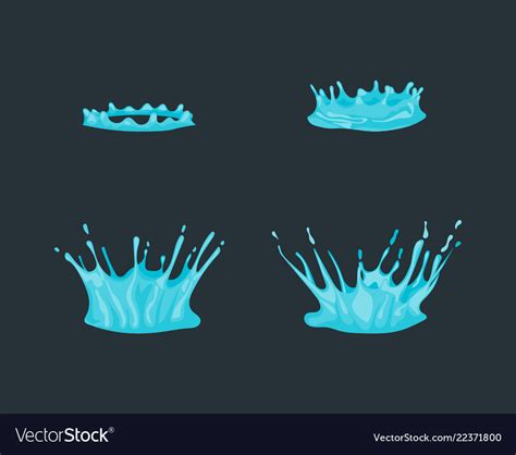 Cartoon Dripping Water Effect Set Various Types Vector Image