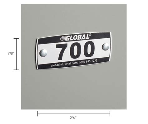 Global Industrial™ Locker Number Plate Kit Numbered 700 899 200pack