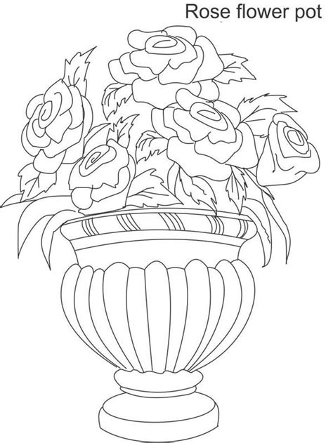 Use your imagination to giv… Beautiful Roses Flower Vase Coloring Page : Coloring Sky
