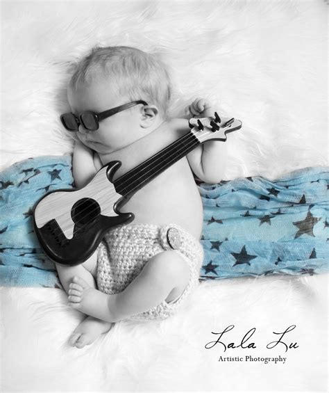 Rock N Roll Baby Newborn Boy Photography Rock Star Guitar
