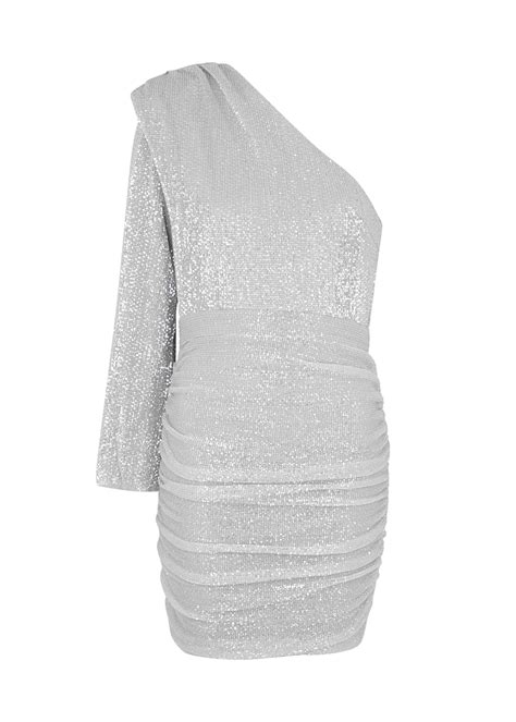 Lavish Alice Silver One Shoulder Sequin Mini Dress Harvey Nichols