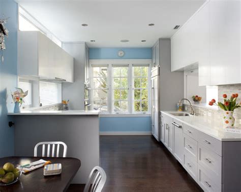 Gray is this year's it color. Grey Cabinets Blue Walls | Houzz