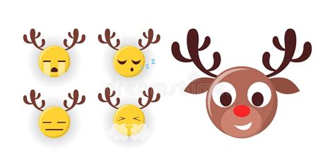 Christmas Reindeer Emoticon Emoji Stock Illustrations 193 Christmas