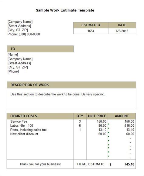 Then free blank estimate template acts as your guide in establishing a connection with the price of the materials and work input that is to be desired in making the roof. Roofing Estimates Templates - FREE DOWNLOAD - Printable ...