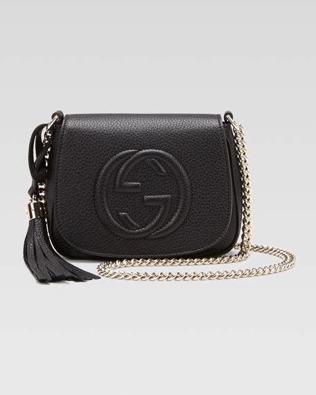 Gucci Soho Leather Chain Crossbody Bag Black