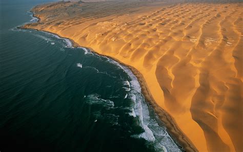 Desert Namibia Coast Beach Dune Sea Aerial View