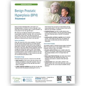 Benign Prostatic Hyperplasia BPH Treatment Fact Sheet Urology Care