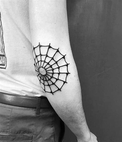 Black Simple Spider Web Tattoo Idea