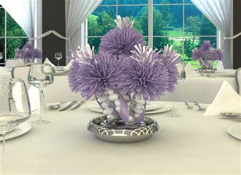 Lilac Silver Unusual Centrepieces Anniversary Party Centerpieces 60th