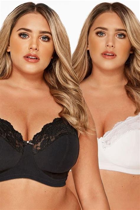 2 pack black and white non wired soft cup bras sizes 16 to 36 yours clothing