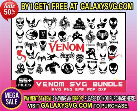 55 Files Venom Spiderman SVG Bundle Venom SVG Marvel Venom Etsy