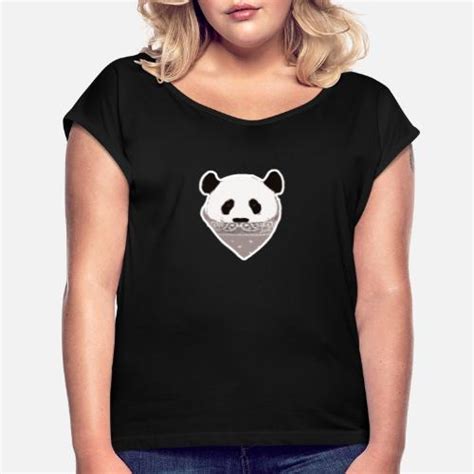 Panda Thug Life Womens Rolled Sleeve T Shirt Spreadshirt