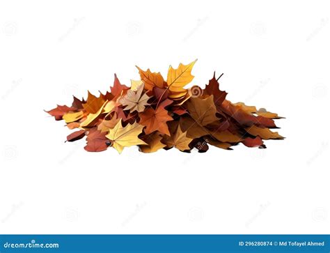 Pile Of Autumn Colored Leaves Isolated On White Background Tree Leaves