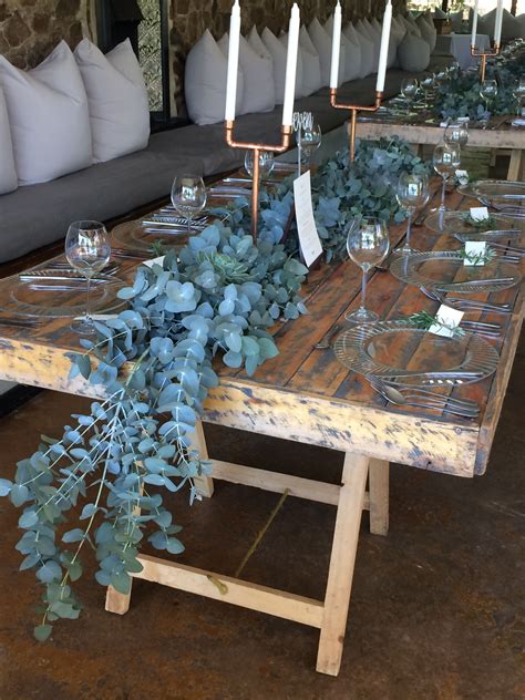 Eucalyptus table runners | Dining table, Eucalyptus table, Eucalyptus table runner